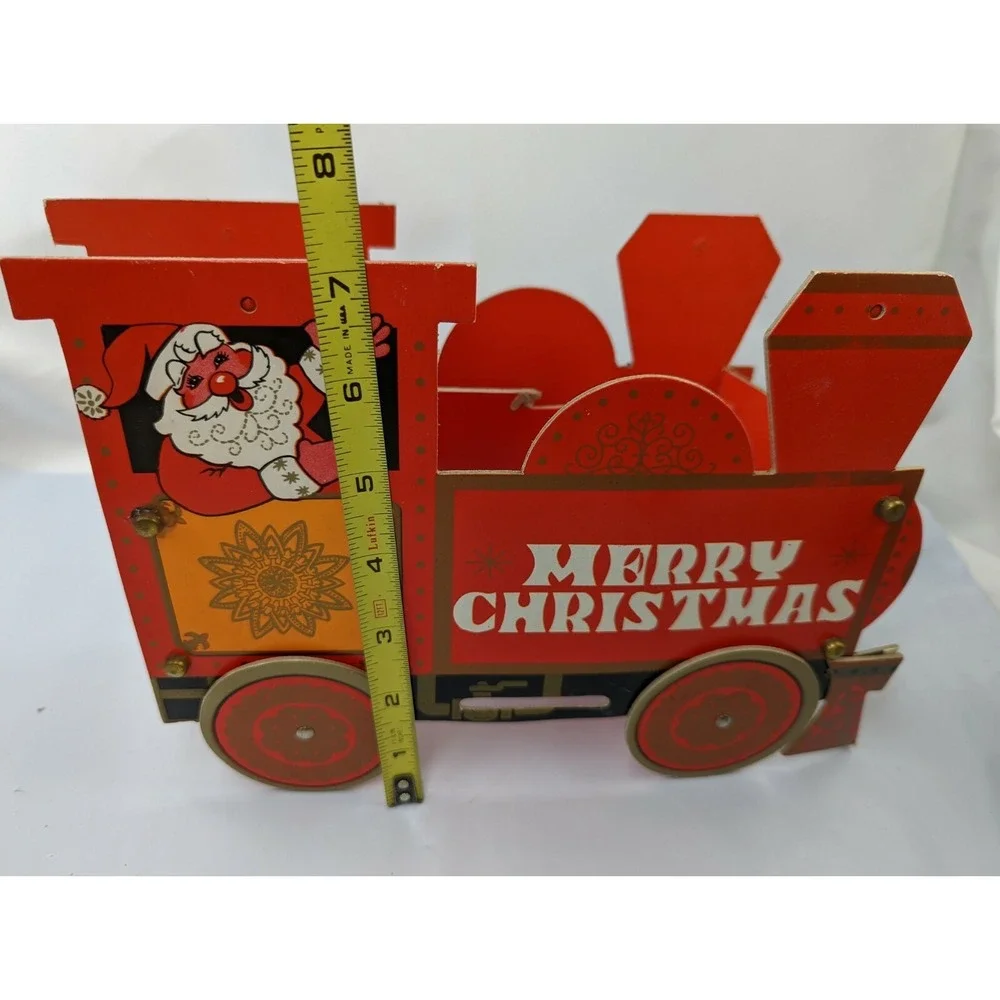 Merry‎ Christmas Train Cardboard Table Decoration 7 Inch Tall